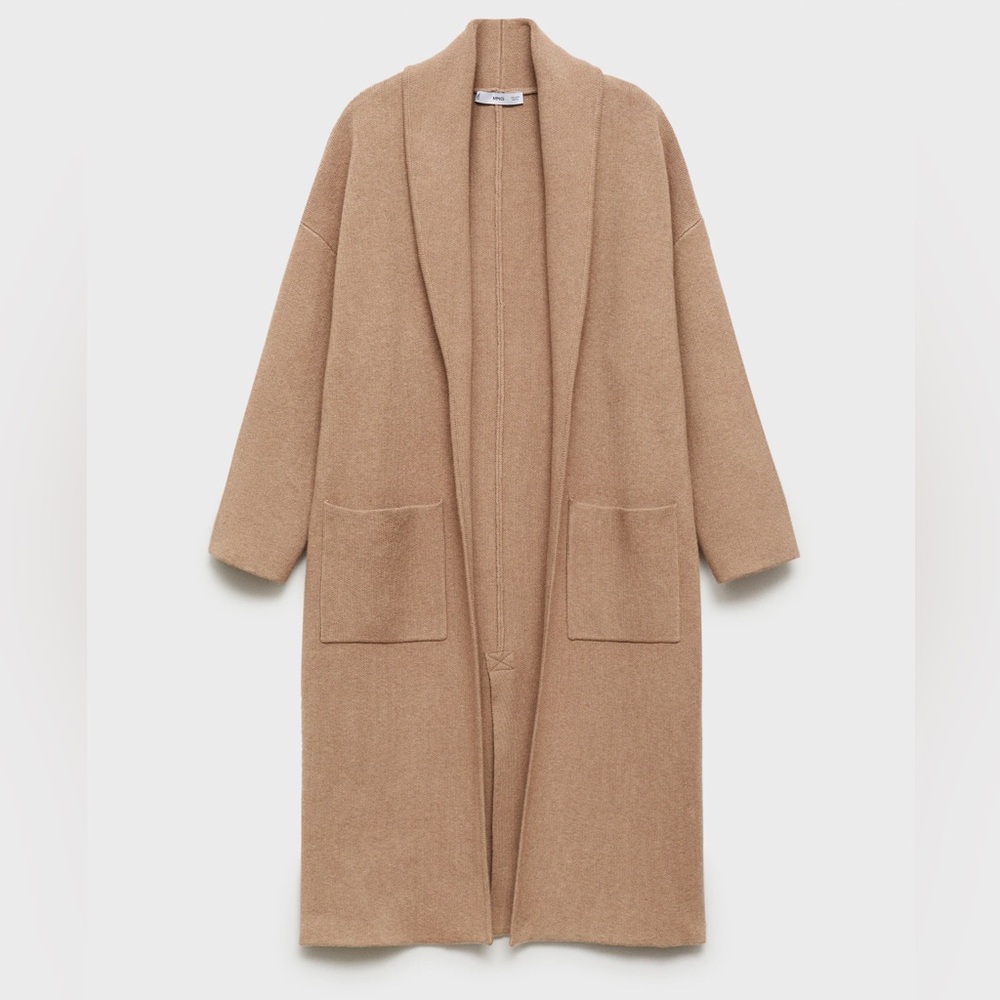 MANGO OVERSIZED KNITTED COAT WITH POCKETS